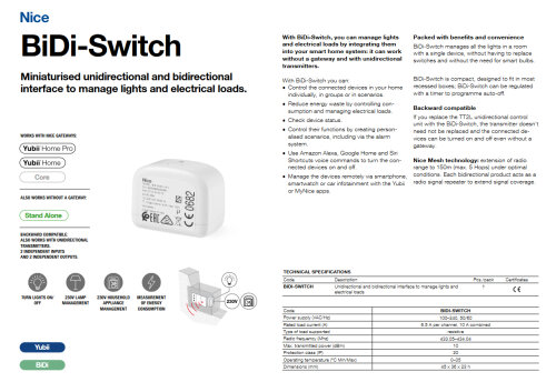 BiDi-Switch - přijímač pro dálkové ovládání osvětlení